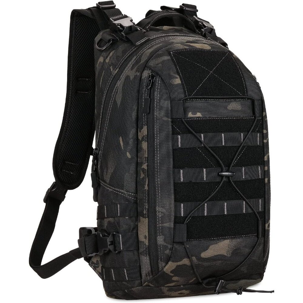 Military Backpack Hunting Black Camo